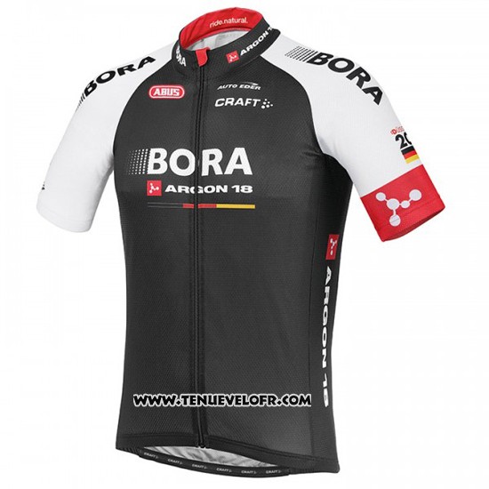2016 Maillot Ciclismo Bora Noir et Rouge Manches Courtes et Cuissard